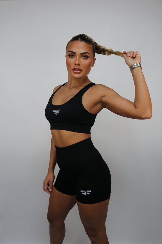 Reflect Women's Sports Bra & Shorts Gym Set - Black