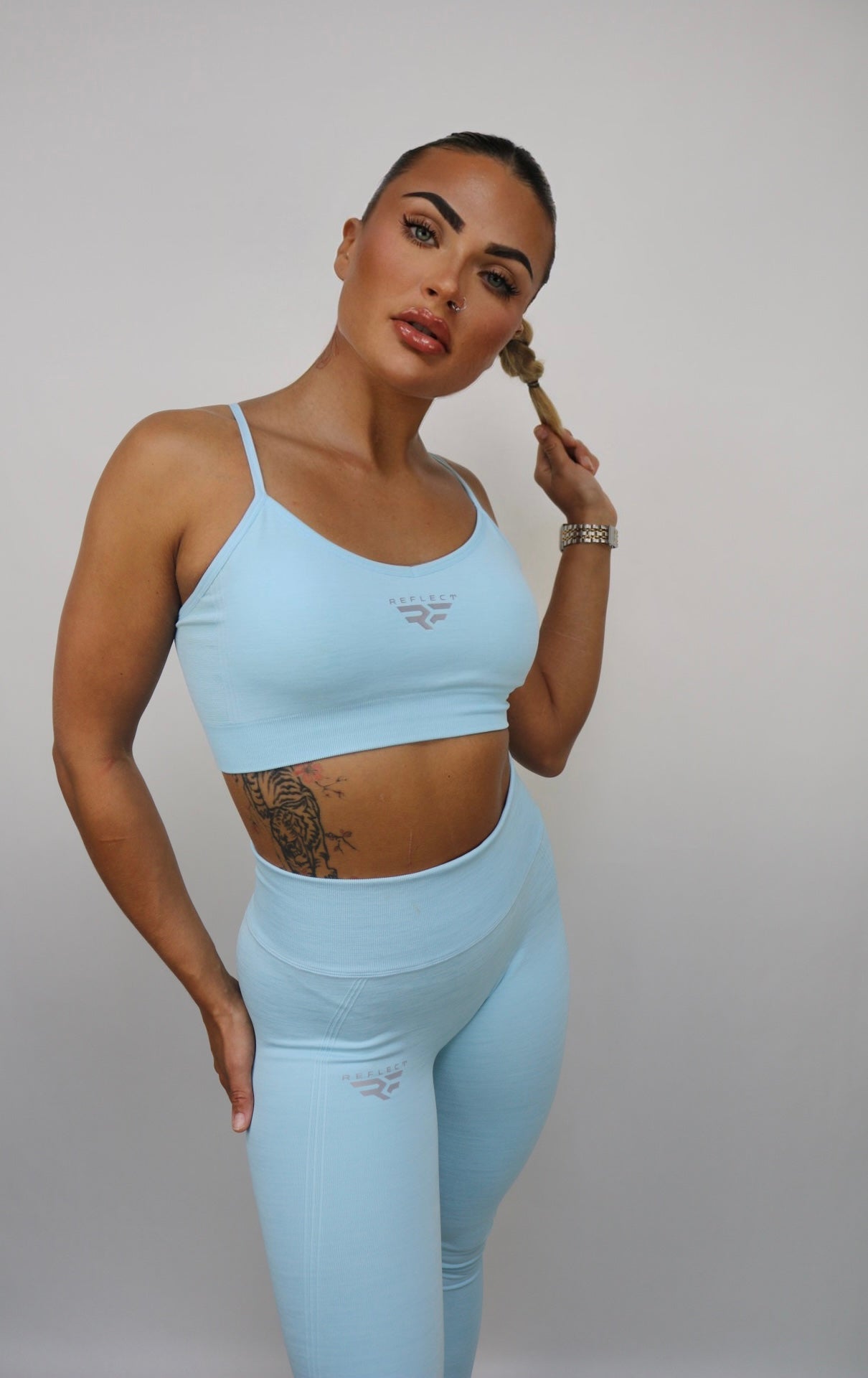 Reflect Women's Crop Top & Legging Set - Baby Blue