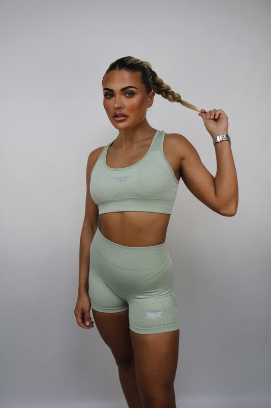 Reflect Women's Sports Bra & Shorts Gym Set - Mint